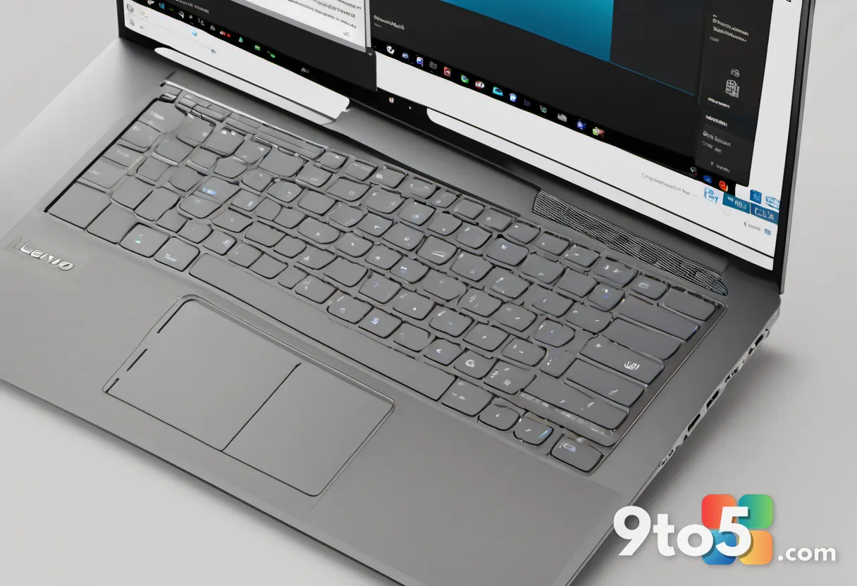Close-up shot of the Lenovo IdeaPad Slim 3 keyboard and trackpad, showing key texture and palm rest finish, shallow dept
