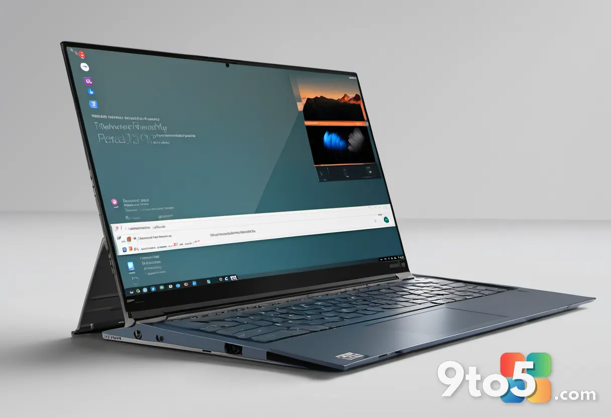 Side view of the Lenovo Yoga 7i 2-in-1 showing its ports, including USB-C and HDMI, against a neutral background.