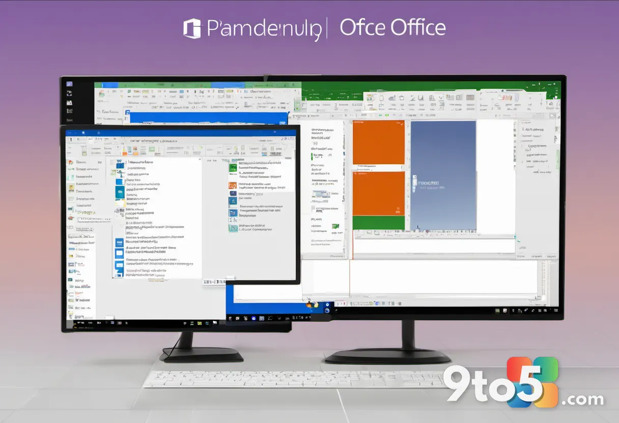 A split view showing the Microsoft Office logo fading into the background while the LibreOffice logo shines brightly in 
