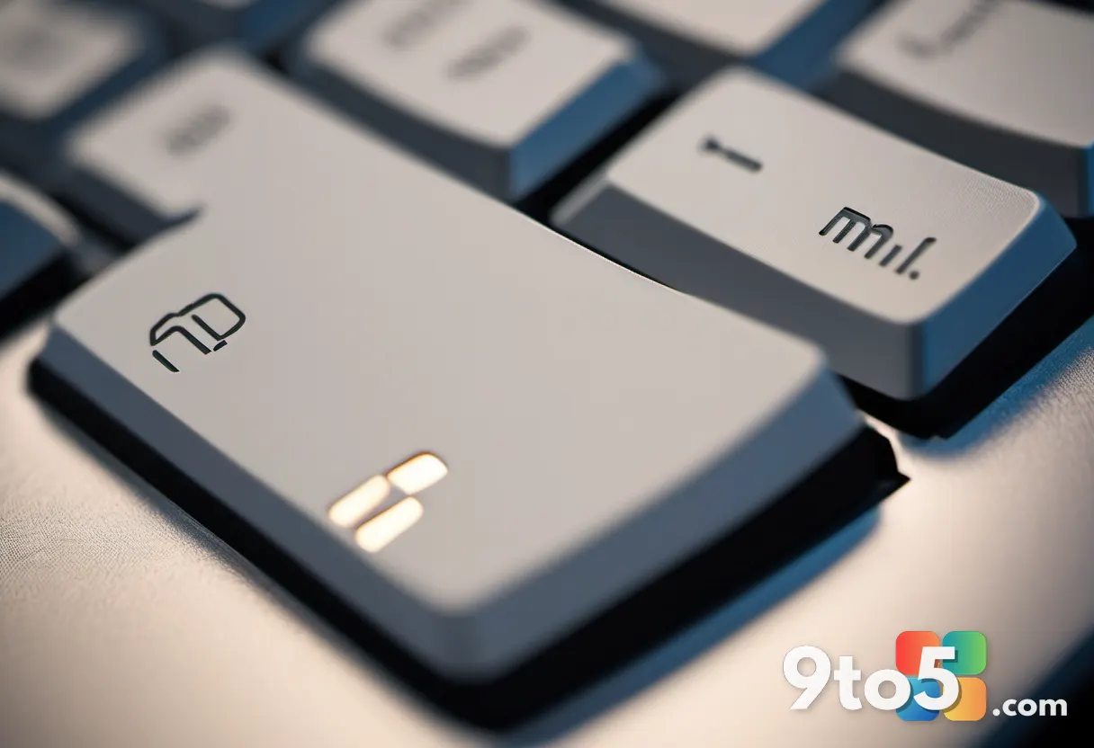 A close-up of a mechanical keyboard with a single finger pressing a key, shallow depth of field, warm office lighting, n