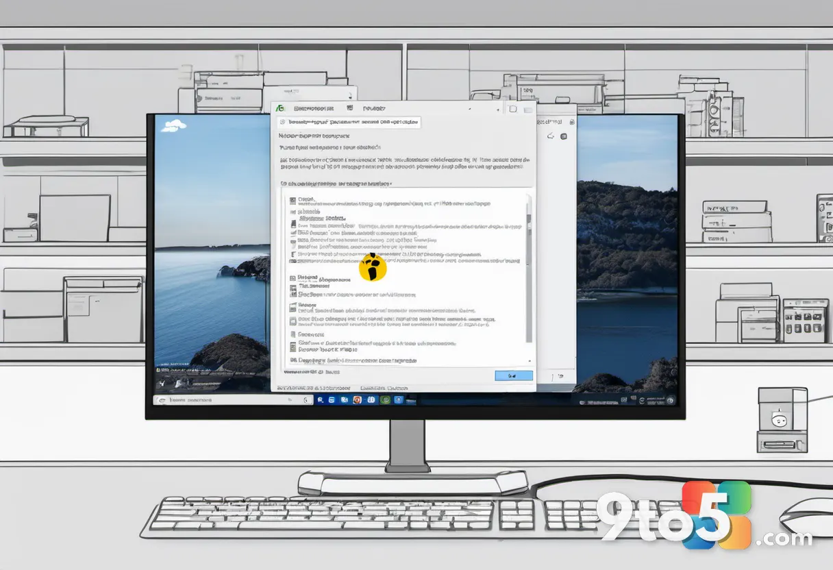 A close-up of a computer screen showing the Windows Update settings page, with a progress bar indicating an update in pr