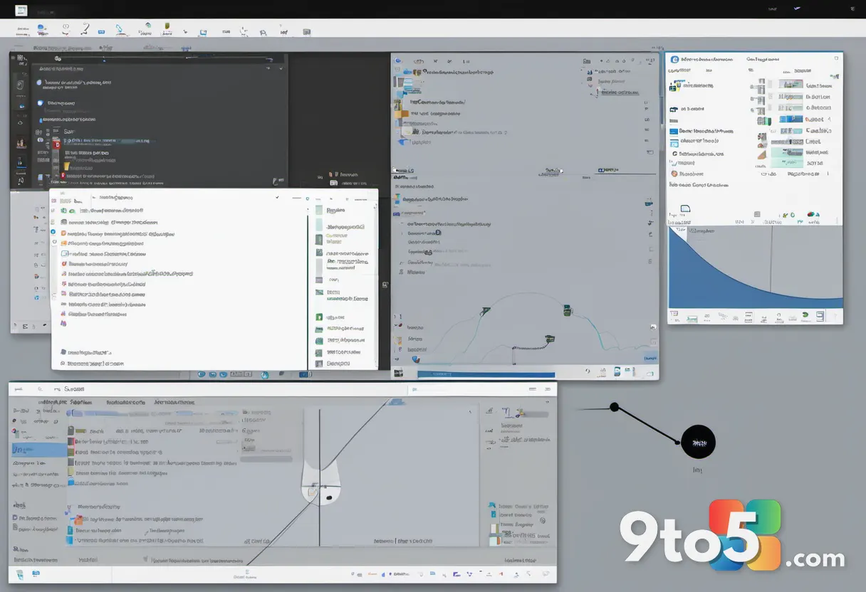 A split-screen comparison of a Windows 11 desktop showing the taskbar in three different positions: bottom, left, and to
