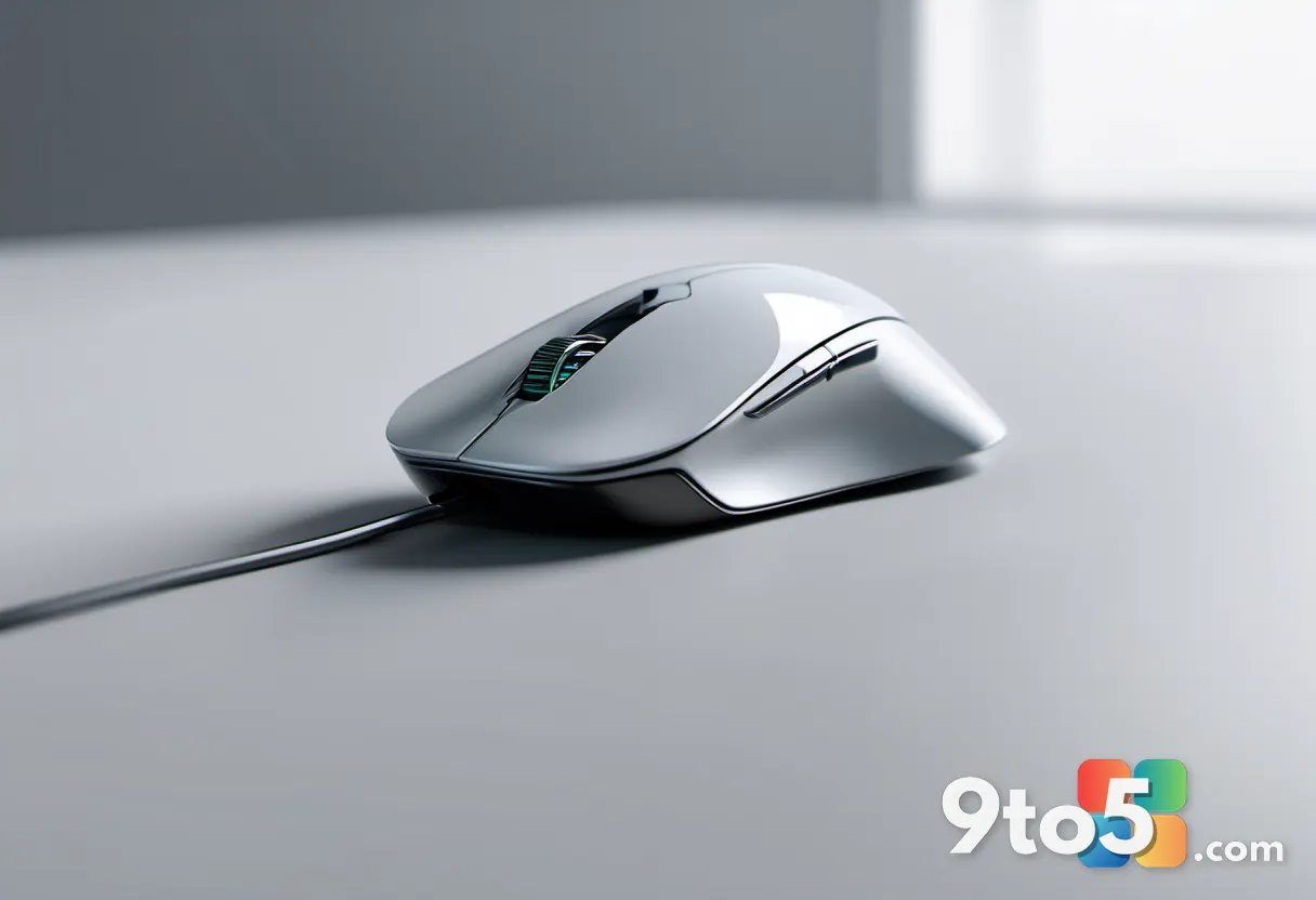 A blurred motion shot of a computer mouse clicking, symbolizing faster shell responsiveness and interaction.