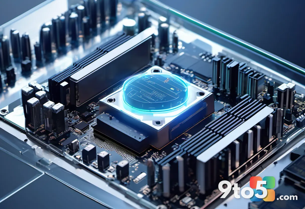 A stylized illustration of a transparent digital shield protecting a glowing PC motherboard, symbolizing local data stor
