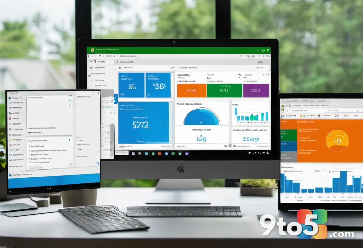 A close-up of a laptop screen displaying a Microsoft 365 admin dashboard with a highlighted mailbox storage gauge showin