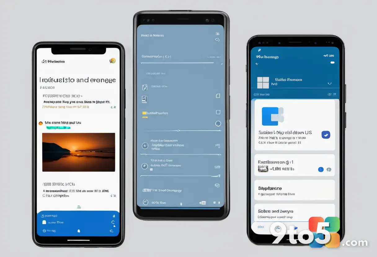Two smartphones side by side, one showing Edge and another showing a competitor browser, comparing default browser setti