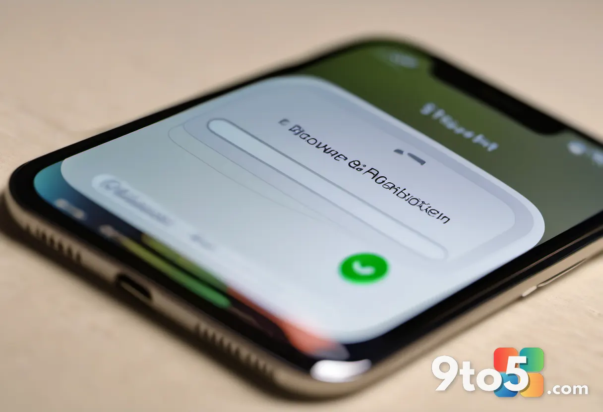 A close-up of a phone screen showing a browser update notification badge ticking steadily upward, warm light glow, shall