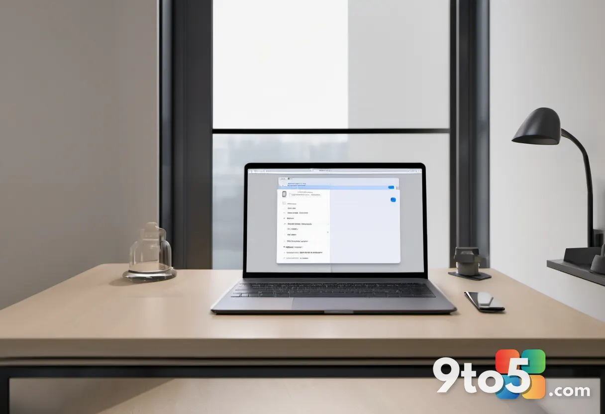 A minimalist desk setup showing a smartphone displaying a passkey prompt alongside a laptop, with a subtle padlock icon 