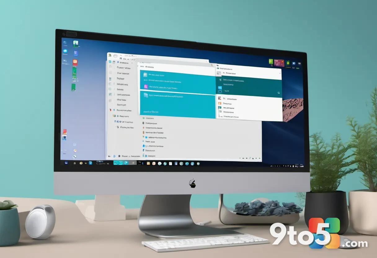 A Windows 11 Settings panel displaying Start menu and personalization toggle options, soft focus background, blue and te