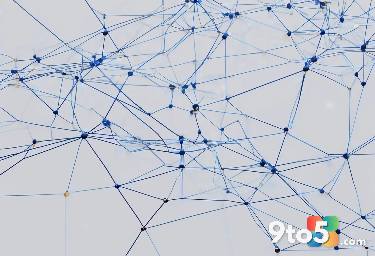 An abstract visualization of neural networks connecting data points, representing the underlying AI technology powering 
