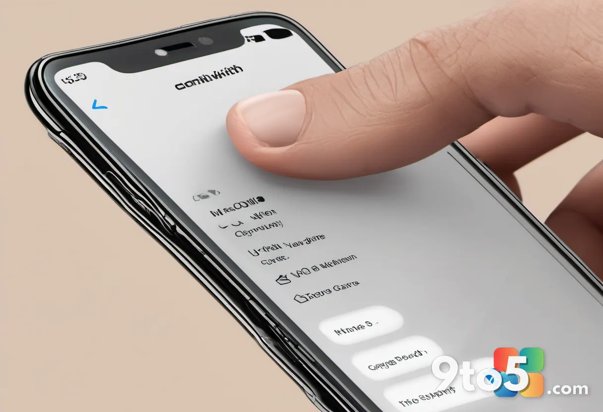 A close-up of a hand holding a smartphone showing an Outlook email with a perfectly rendered signature, emphasizing mobi