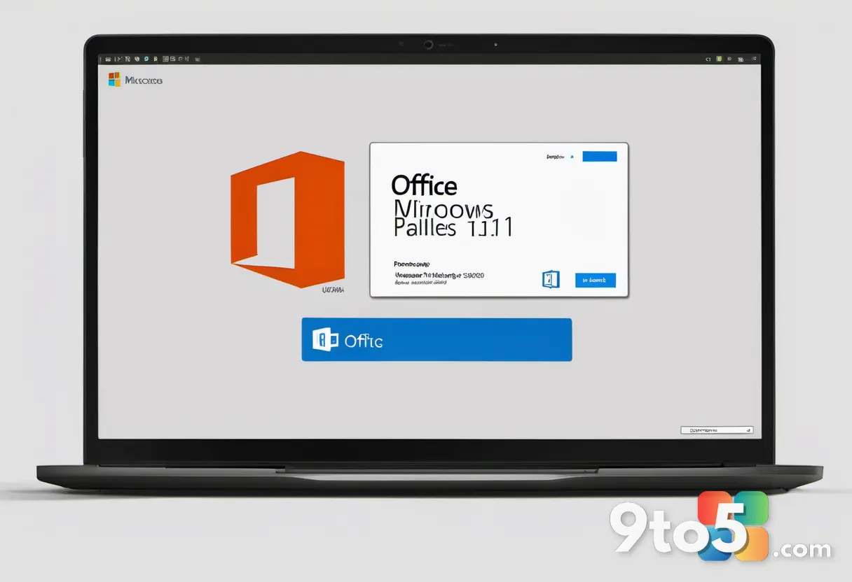 A visual representation of a perpetual license badge next to the Microsoft Office logo, symbolizing one-time purchase an