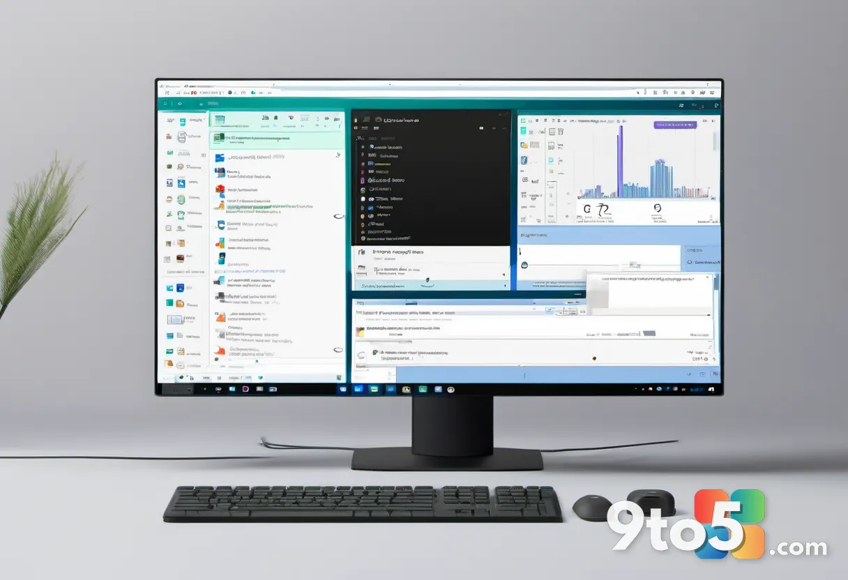 A split-screen graphic showing a cluttered desktop versus a clean, organized taskbar, representing system optimization r