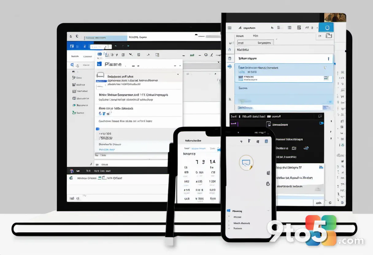 A close-up of a hand interacting with the New Outlook sidebar, showing the Planner icon alongside email and calendar tab