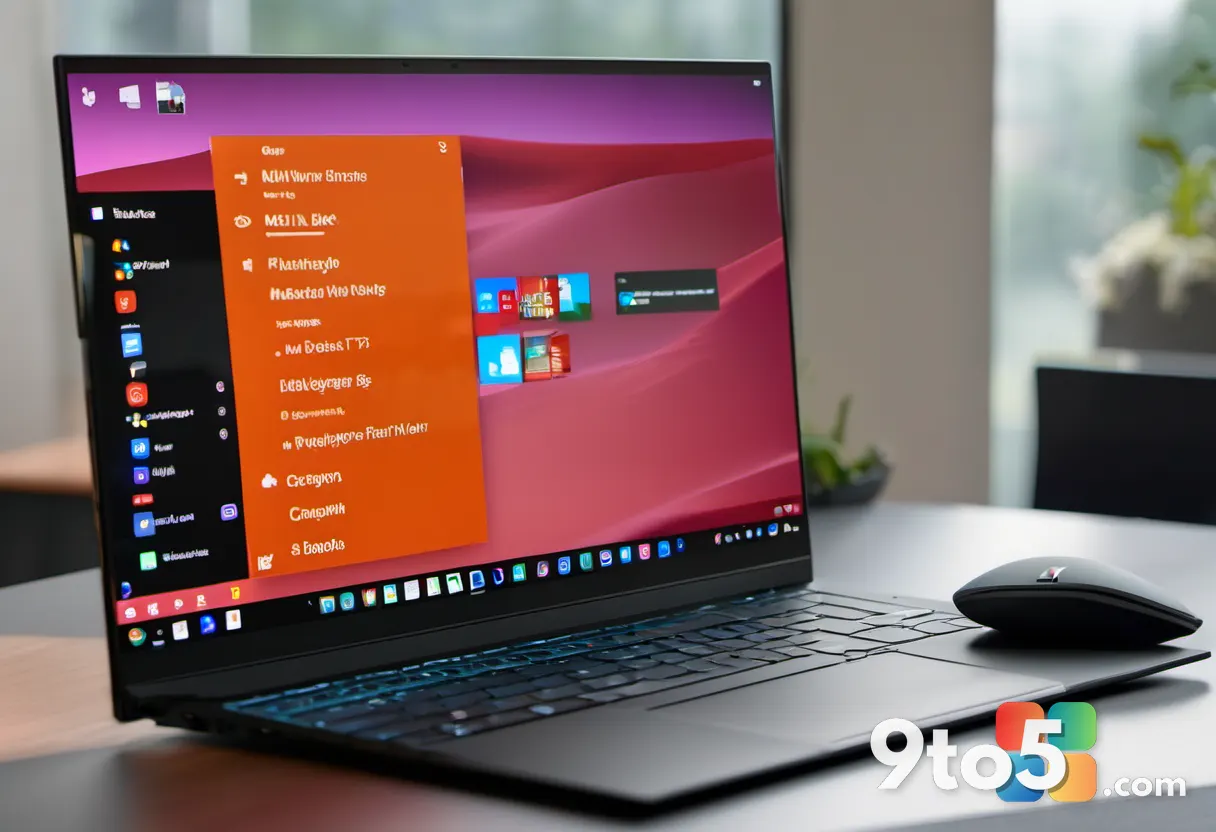 A close-up of a modern laptop screen showing a Windows 11 folder view with smooth file icons and a clean navigation pane
