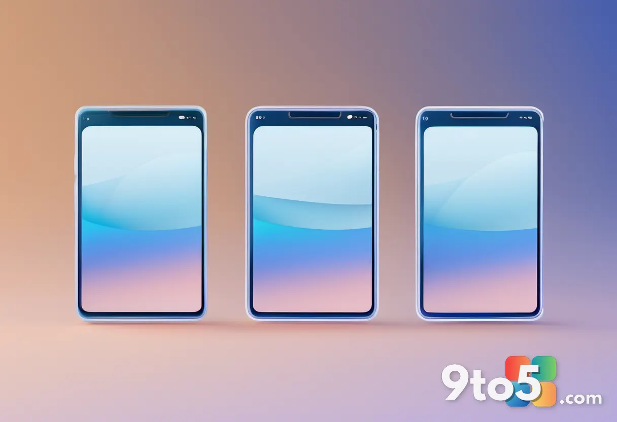 Four flat device icons — Windows, Android, iOS, and Linux — connected by thin blue lines across a soft gradient backgrou