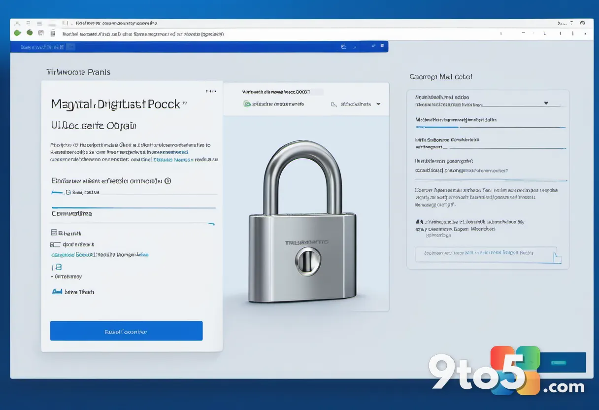 A close-up of a metal padlock merging with a digital certificate on a deep blue background, symbolizing secure code sign