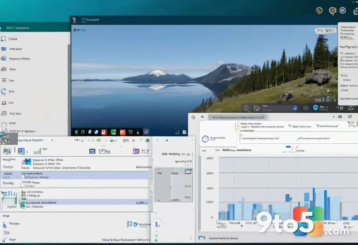 A close-up of a Windows 11 taskbar showing memory usage statistics alongside a subtle Microsoft Office logo watermark in