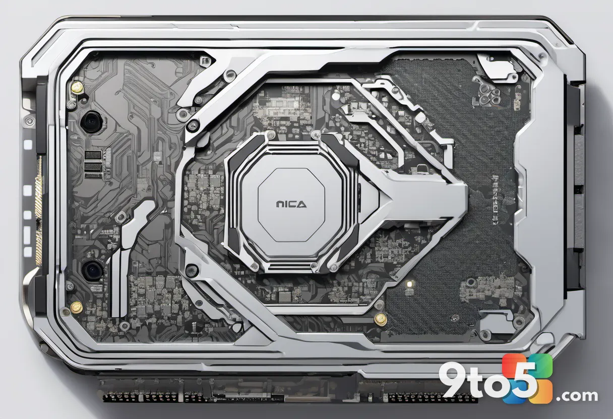 A close-up of a premium gaming graphics card with intricate anime-inspired artwork etched into the metal backplate, rest