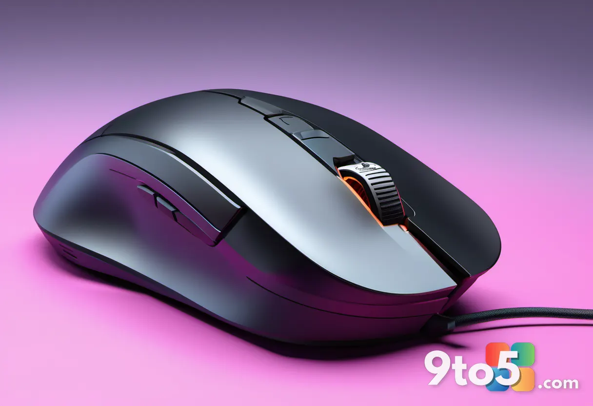 A high-resolution product shot of a lightweight wireless gaming mouse with customizable RGB side grips, placed on a text