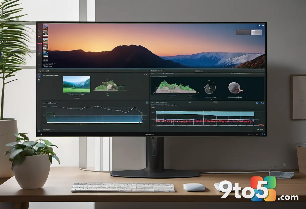 Close-up of a modern 4K monitor showing a detailed nature documentary scene, with an HDMI cable connected, emphasizing h