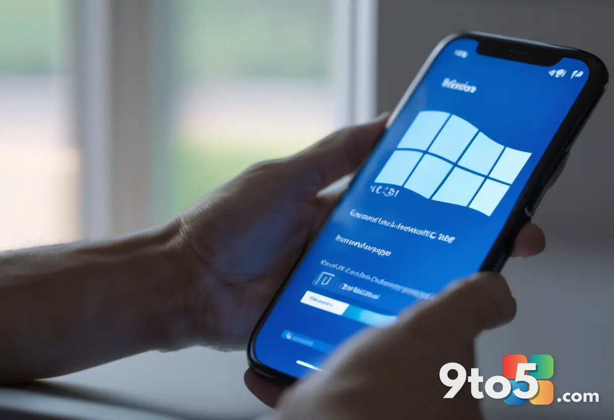 Close-up of a hand adjusting a glowing blue slider on a translucent Windows 11 Settings card, shallow depth of field, so