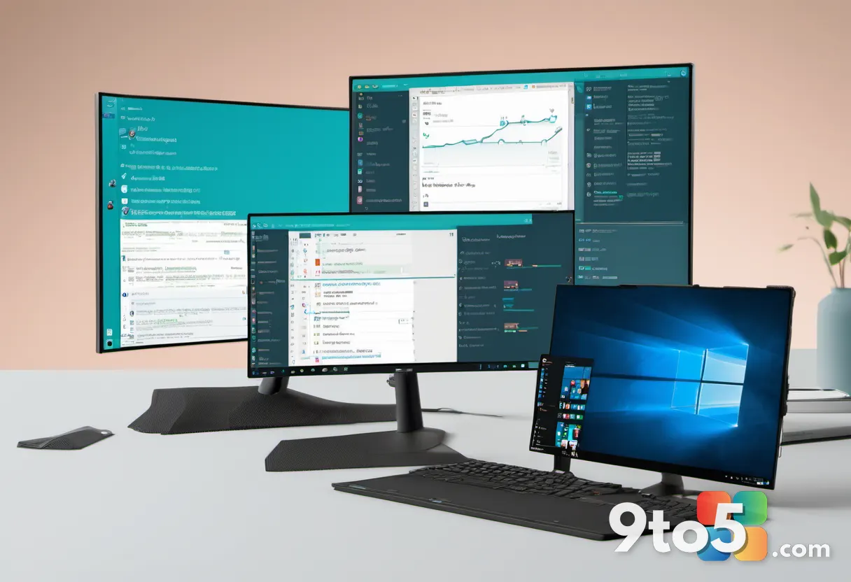 A split-screen technical view of the wushowhide.diagcab dialog beside a folder of Enablement Packages files, blue and te