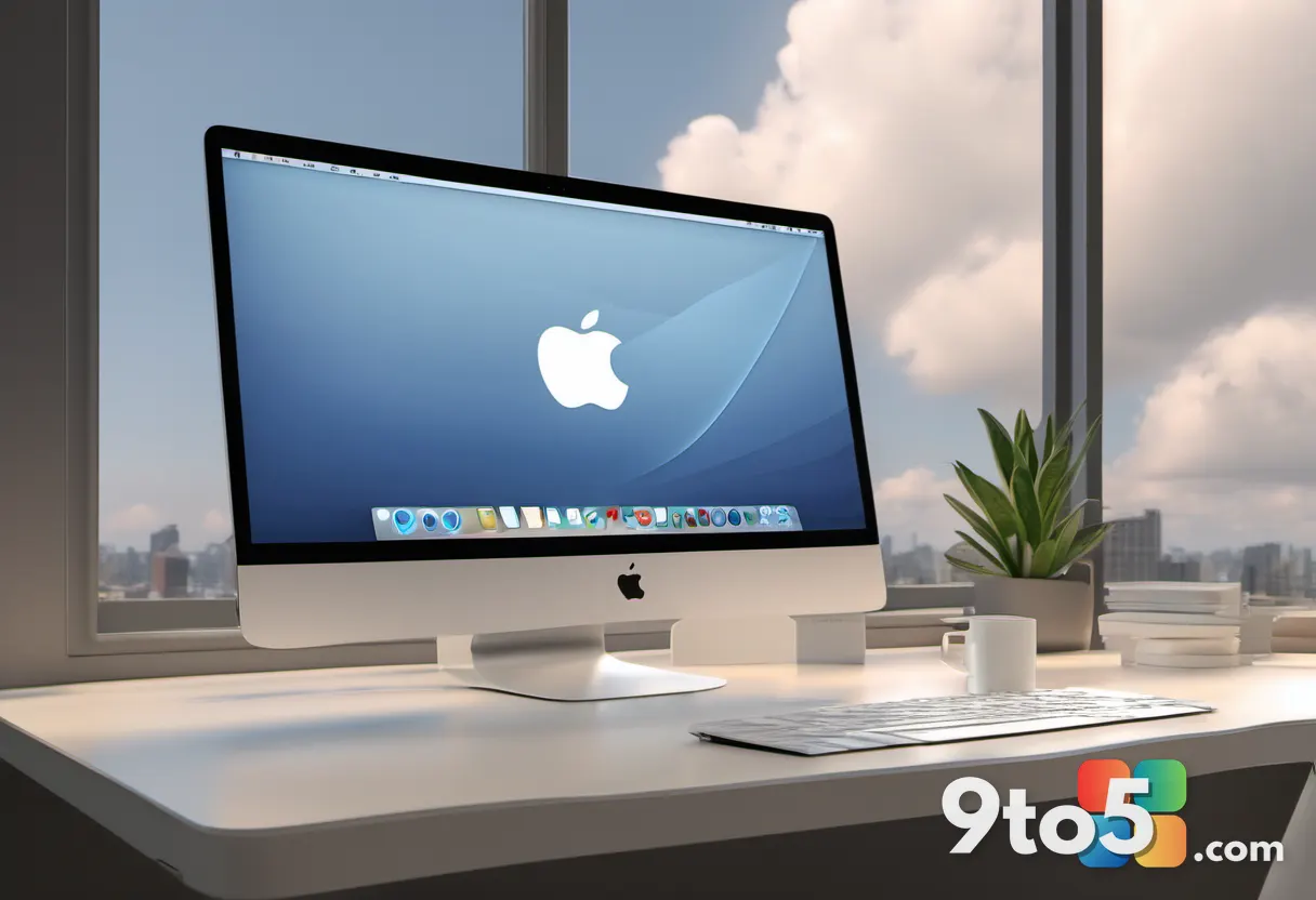 A minimalist desk scene showing a MacBook and iPhone with a translucent cloud icon linking them, symbolizing cross-devic