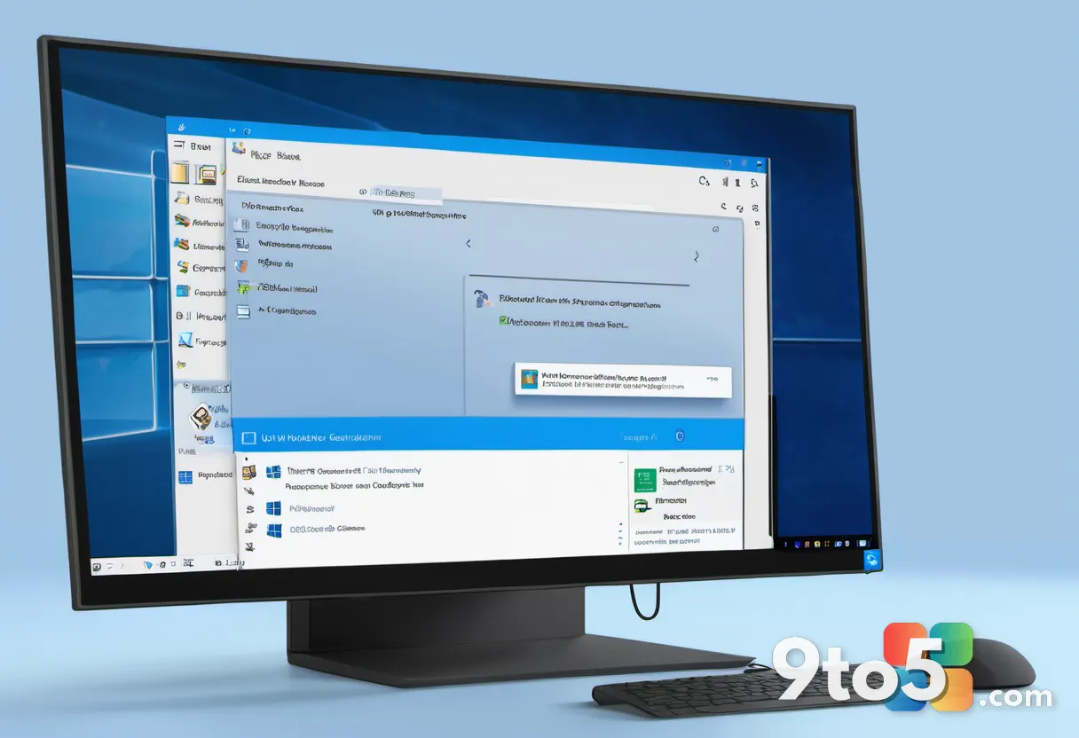 Close-up of a Windows desktop showing the PowerToys Advanced Paste overlay with text options, soft blue lighting, modern