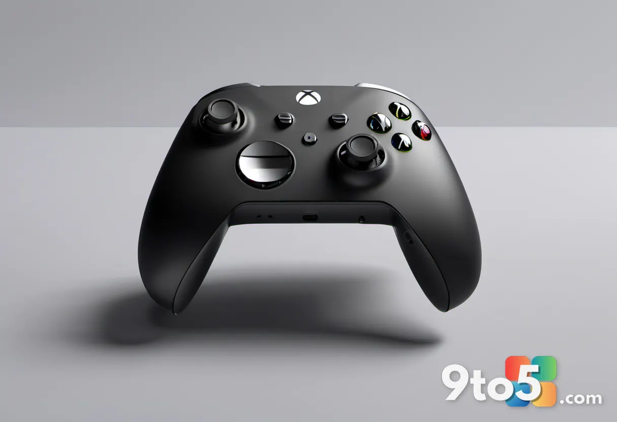 A top-down view of the Xbox Elite Series 3 prototype controller, showcasing two new scroll wheels on the bottom edge and