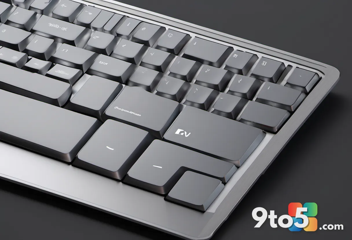 Close-up side angle of the keyboard showing the brushed aluminum plate and the thin profile of the keycaps against a dar