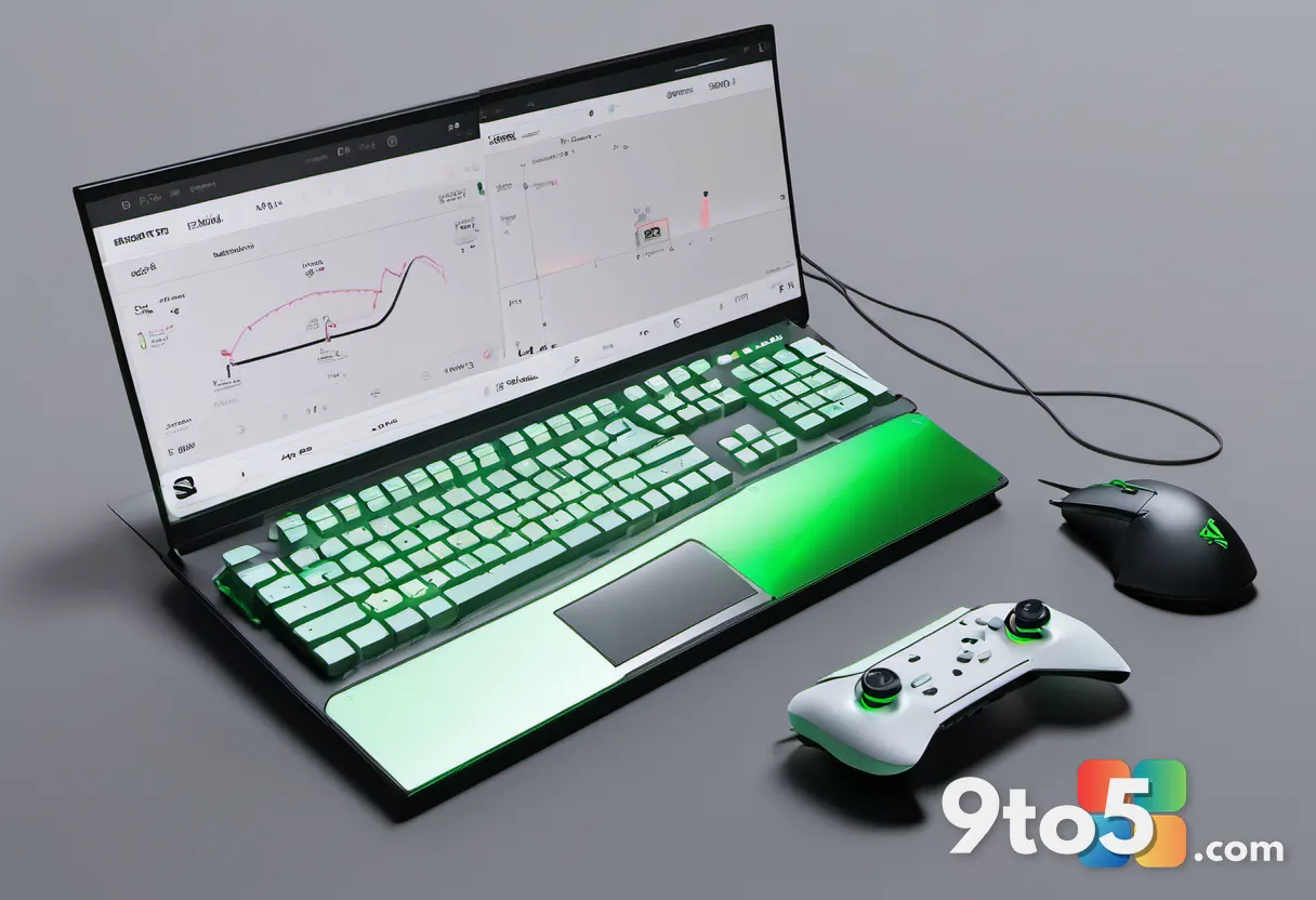 Overhead shot of the Razer Synapse software dashboard displaying the Rapid Trigger and actuation point sliders for the k