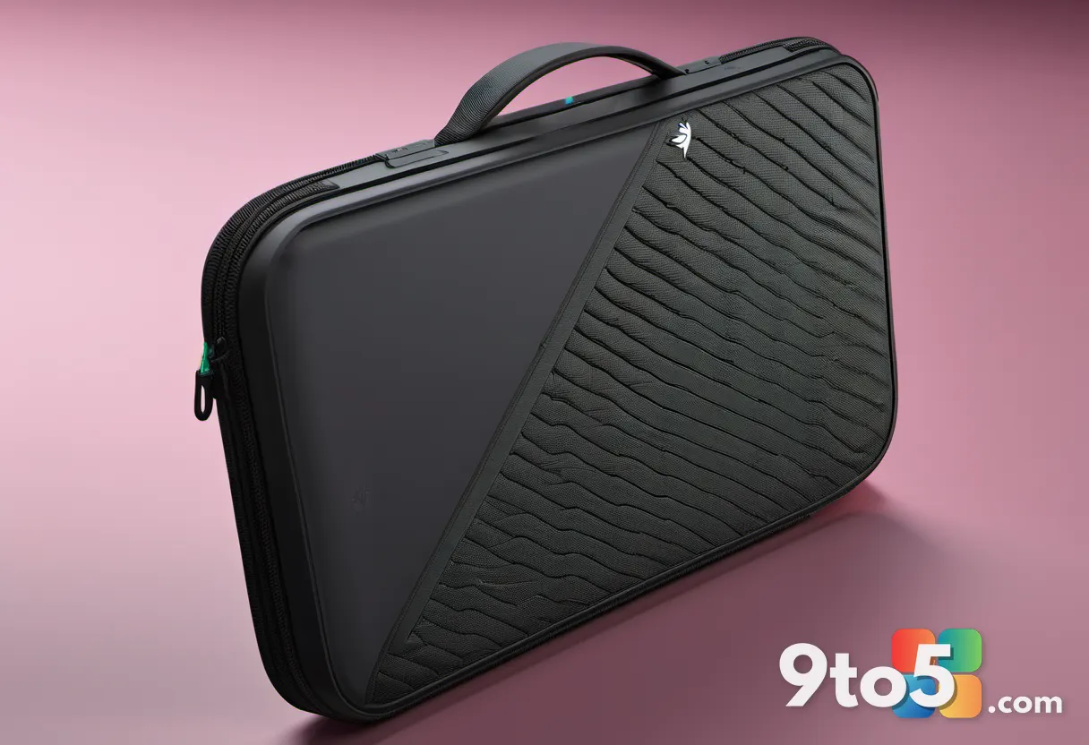A close-up shot of the Razer Travel Case Folio closed on a desk, highlighting the magnetic flap and charging cutouts.