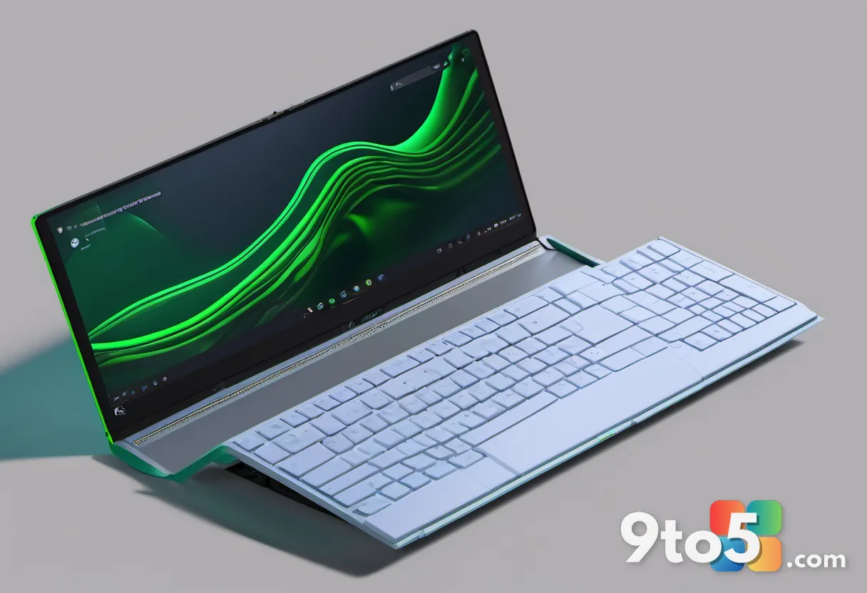 A top-down view of the folio open with the Razer Joro keyboard inside, showing the soft interior padding.