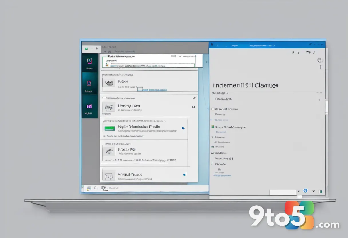 A split-screen illustration showing the old Windows 10 right-click menu on one side and the new Windows 11 two-tier menu
