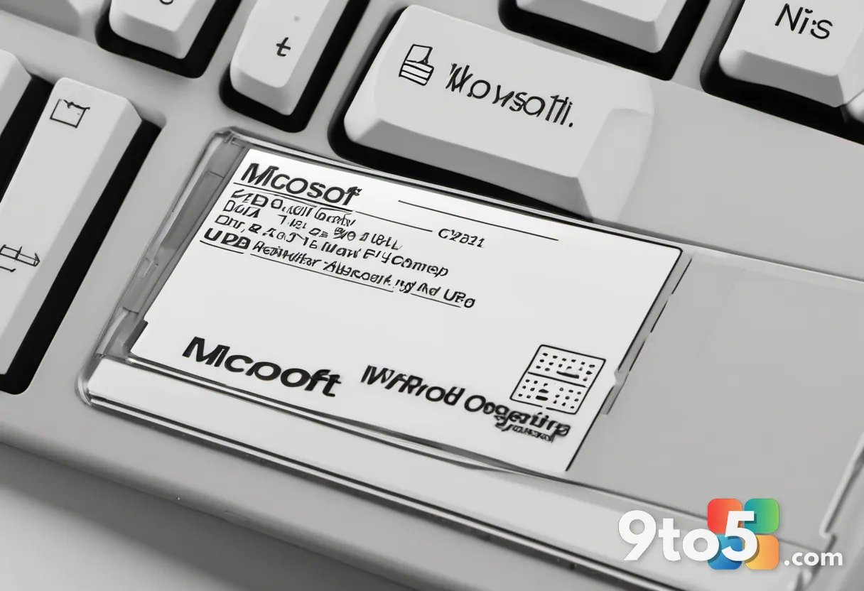A close-up of a 1990s-era 5.25-inch floppy disk labeled Microsoft Word resting on a modern mechanical keyboard.