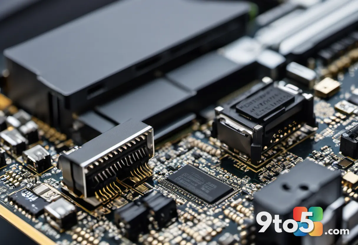 Detailed shot of a graphics card DisplayPort output connector next to a monitor DisplayPort input, showing the pin layou