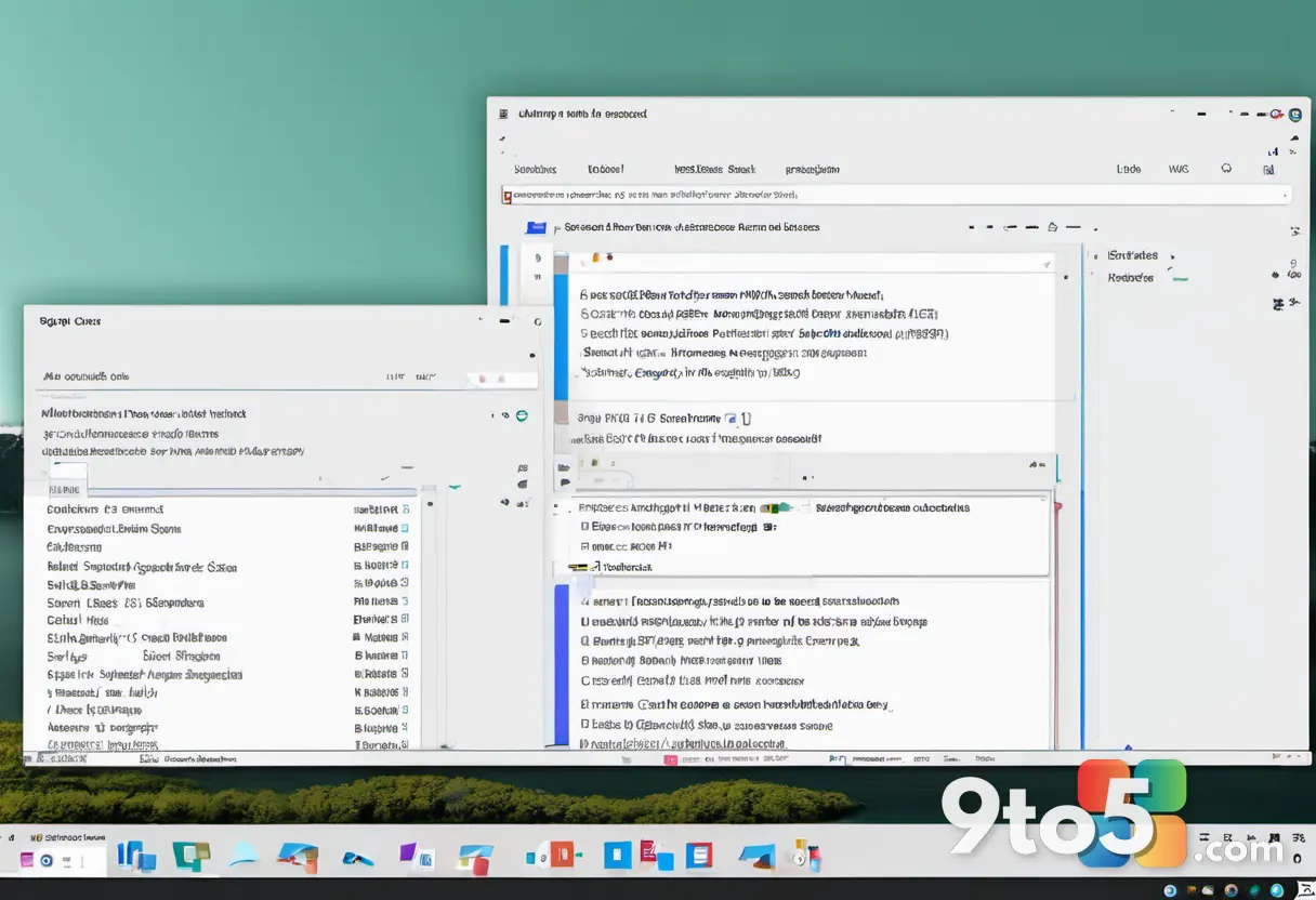 Split-screen comparison showing a slow loading Windows search bar on one side and a fast results list on the other, mini