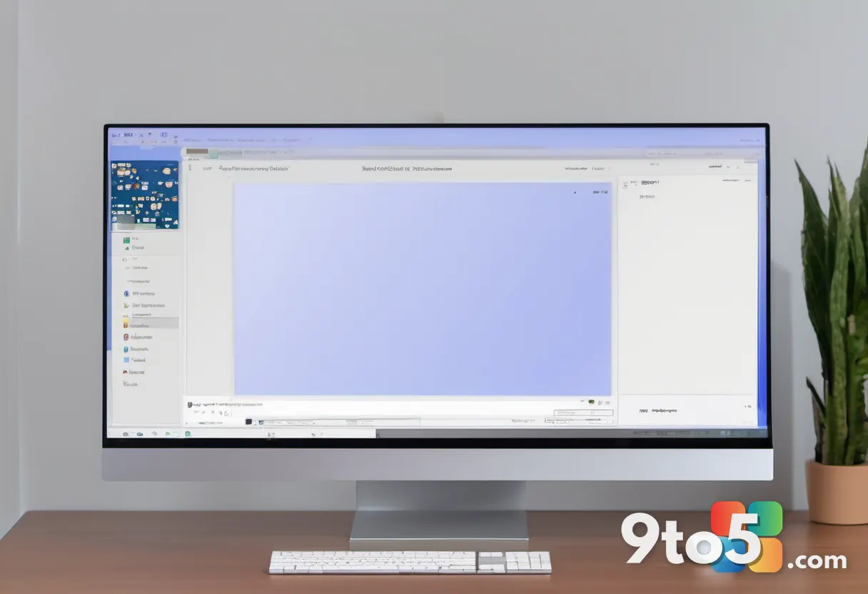 Close-up photograph of a computer monitor showing a single large white mouse pointer on a light settings screen, shallow