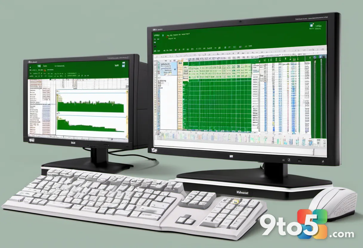 A vintage screenshot of Microsoft Excel 97 running on a Windows 95 desktop, showing the classic green interface and tool