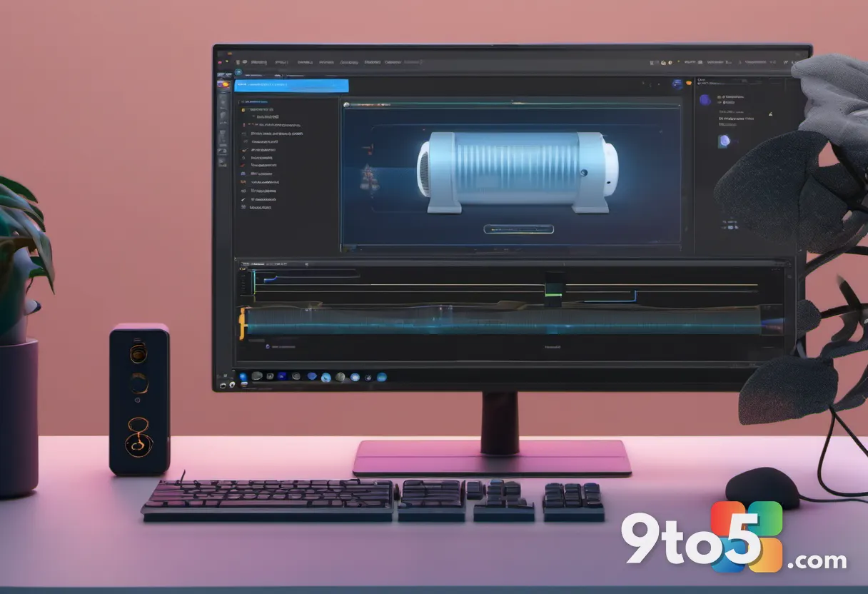 A hand holding a compressed air canister directing a focused stream of air into the dusty fan blades of a desktop PC cas