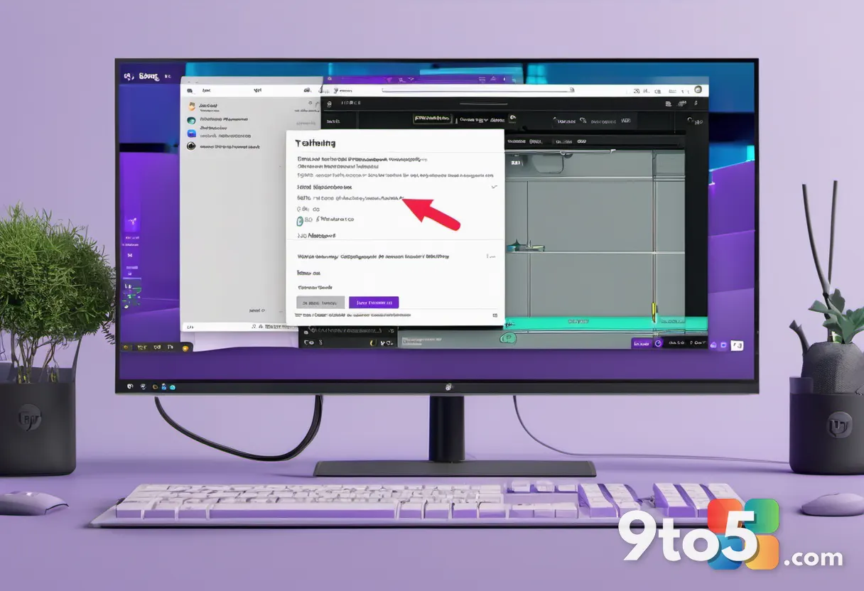 A close-up photo of a computer screen showing Twitch settings, with a finger hovering over a toggle switch labeled "AI T