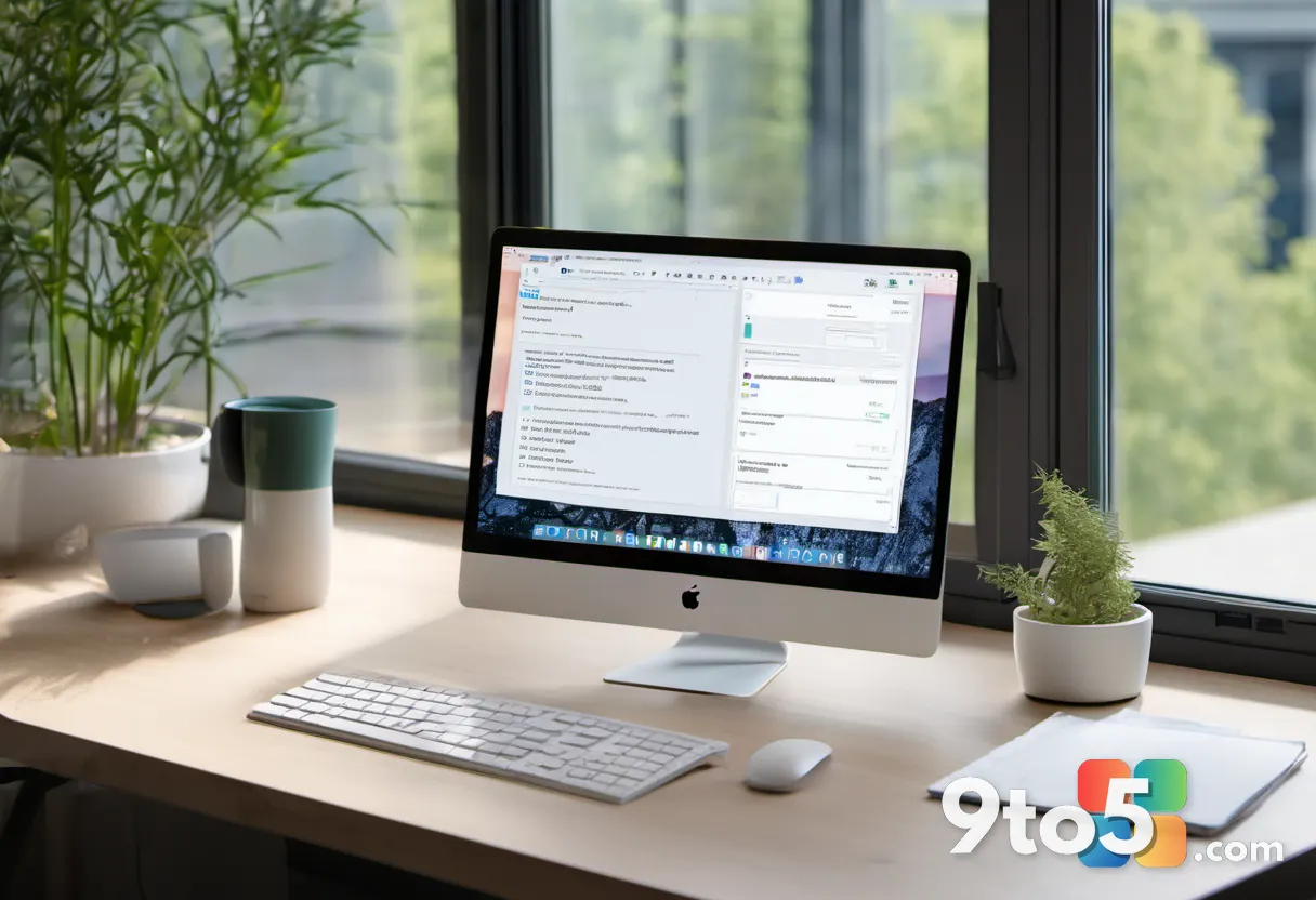 A historical document labeled "Trustworthy Computing" next to a modern Windows 11 interface mockup, clean desk, soft foc