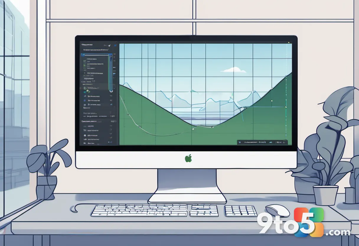 A clean, modern illustration of a desktop monitor displaying a Windows update prompt with a progress bar, surrounded by 