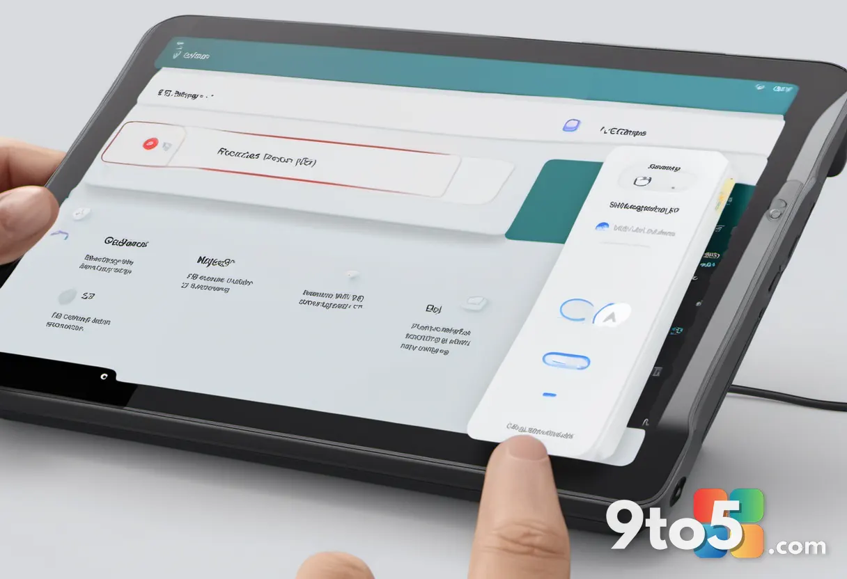 A hand tapping a toggle switch on a tablet screen within a recovery settings menu, emphasizing user control over the fea
