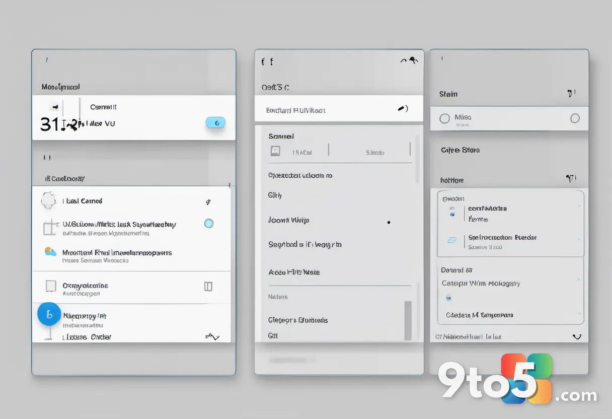A split-screen illustration showing a horizontal command strip at the top of a menu versus a traditional vertical list b