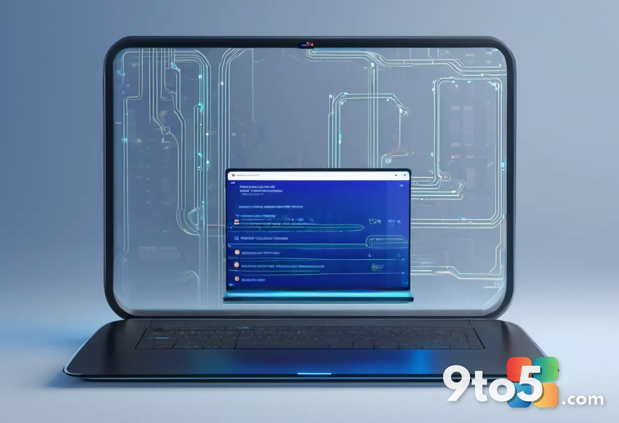 A secure digital lock icon floating above a laptop screen, surrounded by subtle circuit patterns, representing enhanced 