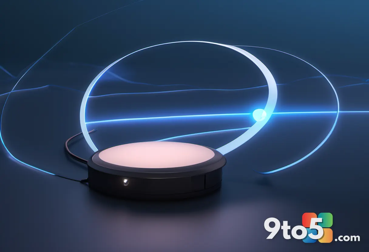 A translucent glowing circle pulsing around a computer mouse cursor on a dark desktop background, highlighting the point