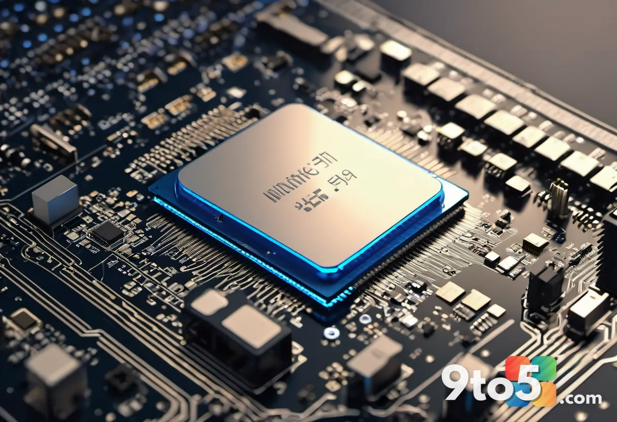 A detailed 3D render of a UEFI firmware chip on a motherboard with data streams flowing into it, visualizing the certifi