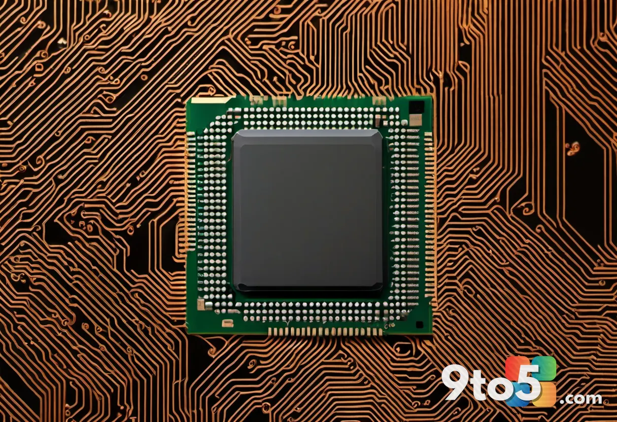 A close-up of a DRAM memory chip on a circuit board, highlighting the hardware component driving up PC costs, with a sha